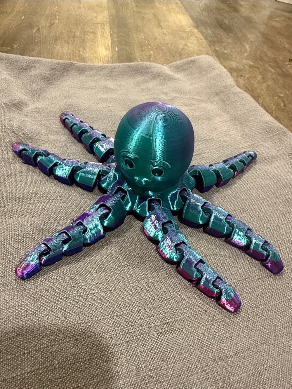 3d printed Teal and Purple Octopus Fidget - Home Accents